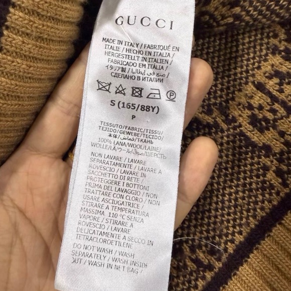 Gucci Tan and Black GG Pattern Cardigan - Picture 4 of 4